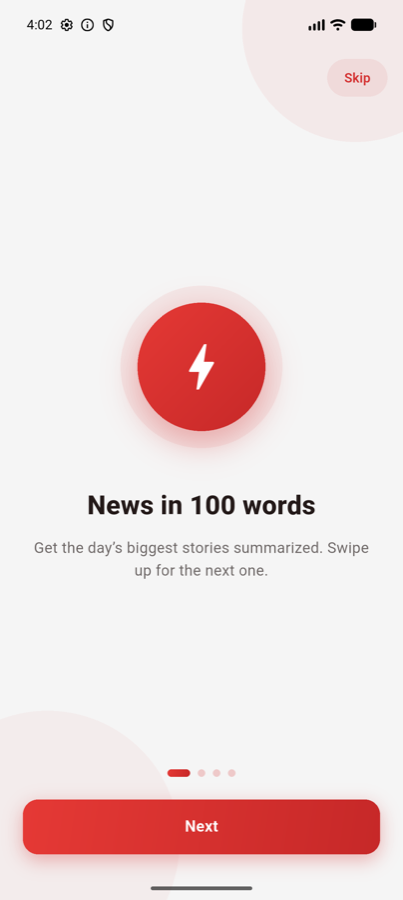 Forem News onboarding screen